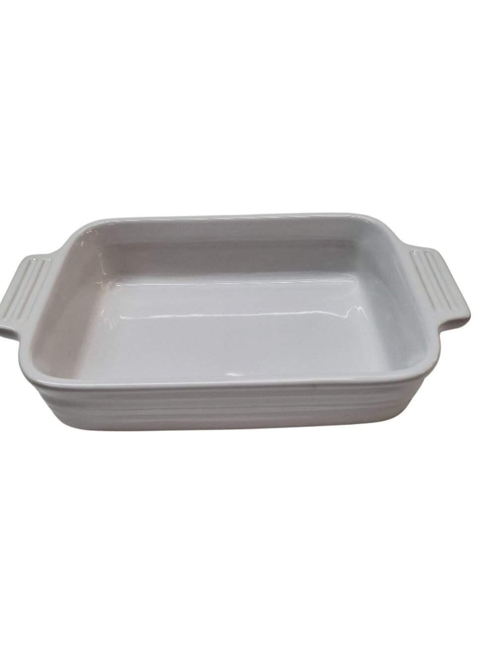 LE CREUSET White Mini Baking Dish Casserole 5" x 7" Stoneware Small Rectangular